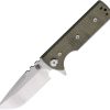 Chaves Knives TAK Redencion Linerlock Folding Knife 2.75" Elmax Blade Green Canvas Micarta