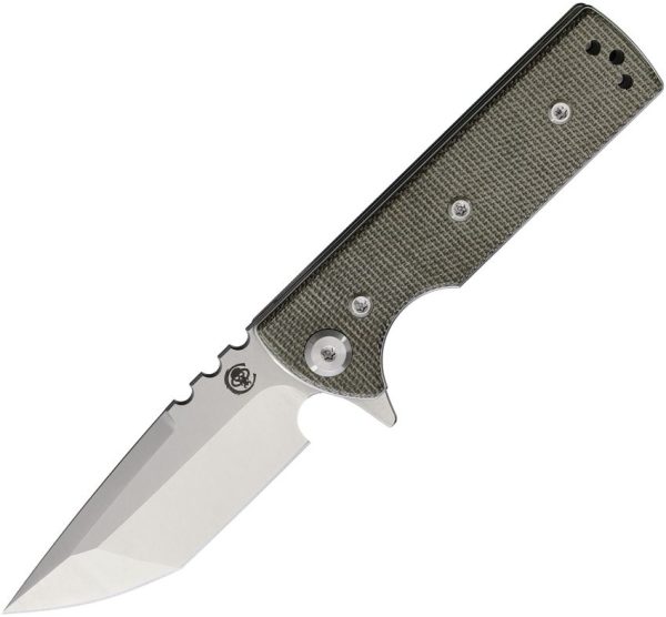 Chaves Knives TAK Redencion Linerlock Folding Knife Green Canvas Micarta