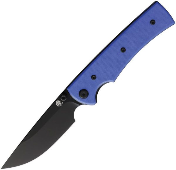 Chaves Knives Liberation 229 Linerlock Folding Knife 3.5" Black PVD Elmax Blue G10