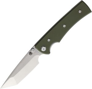 Chaves Knives Liberation 229 Linerlock Folding Knife 3.5" Elmax Tanto OD Green