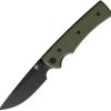 Chaves Knives Liberation 229 Linerlock Folding Knife 3.5" Black PVD Elmax OD Green