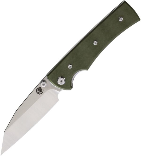 Chaves Knives Sangre 229 Linerlock Folding Knife 3.5" Elmax Wharncliffe OD Green