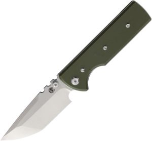 Chaves Knives Redencion Linerlock Folding Knife 3.5" Elmax Tanto OD Green