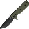 Chaves TAK Redencion Linerlock Folding Knife 2.75" Black PVD Elmax OD Green G10