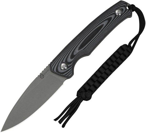 CIVC20076B2-1.jpg Civivi Altus Fixed Blade 3" 14C28N Stonewash Black/Gray