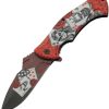 China Made Four Card Linerlock A/O Skull Artwork