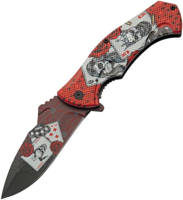 China Made Four Card Linerlock A/O Skull Artwork