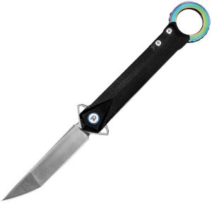 Dreamtech Linerlock G10 Black Folding Knife 3.38" D2 Tanto