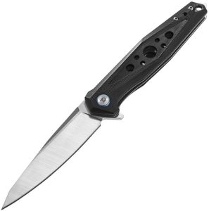 Dreamtech Linerlock Folding Knife D2 Spear Point Black G10 3.63"