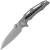 Dreamtech 4" Bohler M390 Framelock Folding Knife Gray Titanium Carbon Fiber