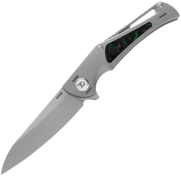 Dreamtech Framelock Folding Knife M390 Blade Gray Ti Green CF