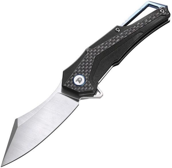 Dreamtech Linerlock Folding Knife 3" D2 Black G10 Carbon Fiber