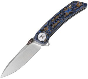 Dreamtech Linerlock Folding Knife 3.13" 14C28N Micarta Blue