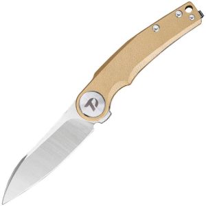 Dreamtech Linerlock Folding Knife 3.25in D2 Desert Tan G10