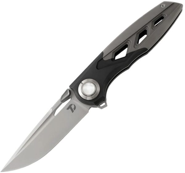 Dreamtech Button Lock Folding Knife 3.5" M390 Blade Ti/Zirc Handle