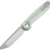 DTK4002GJ-1.jpg Dreamtech Button Lock Folding Knife D2 Tanto Jade G10 4.5"