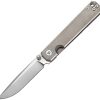 Dreamtech Framelock Ti Gray Folding Knife 3.13" D2 Drop Point
