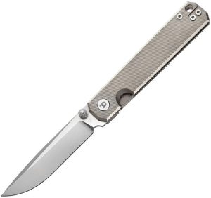 Dreamtech Framelock Ti Gray Folding Knife 3.13" D2 Drop Point