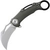 Dreamtech Button Lock Karambit Folding Knife 3" 14C28N Gray