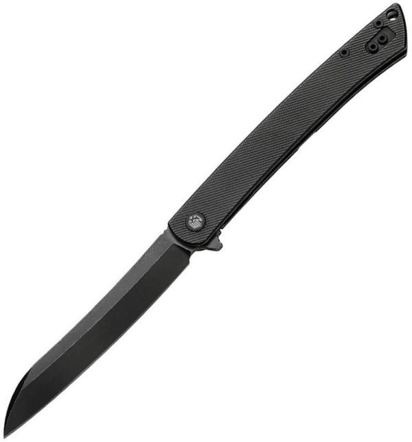 DTK4224TBL-1.jpg Dreamtech Framelock Ti Black Folding Knife 3.75" D2 Blade