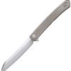 DTK4224TGL-1.jpg Dreamtech Framelock Ti Gray Folding Knife 3.75" D2 Blade