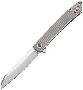 DTK4224TGS-1.jpg Dreamtech Framelock Folding Knife Gray Titanium 3.25" D2 Steel