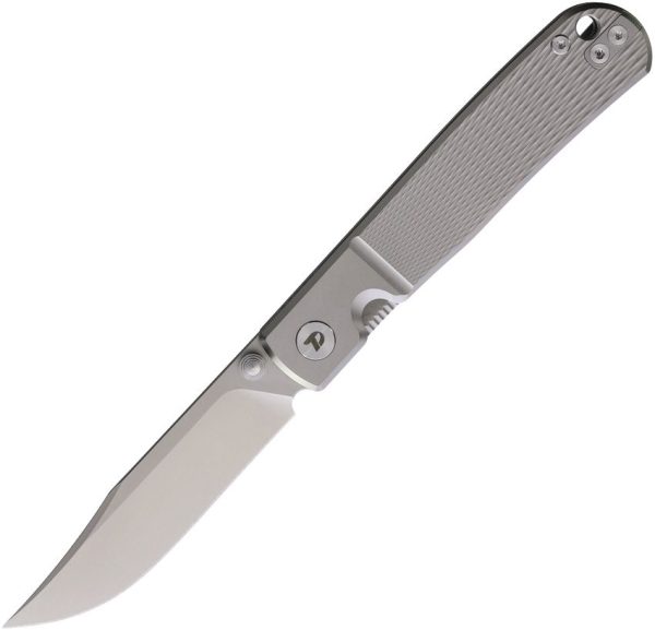 DTK4274TG-1.jpg Dreamtech Framelock Folding Knife Gray Titanium 3" D2 Steel