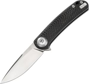 Dreamtech Button Lock Folding Knife 3.38" VG-10 Carbon Fiber