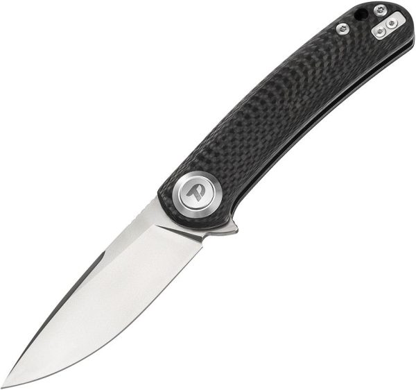 Dreamtech Button Lock Folding Knife 3.38" VG-10 Carbon Fiber