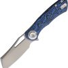 Dreamtech Pivot Button Lock Folding Knife Blue Micarta VG-10