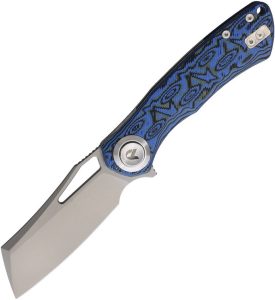 Dreamtech Pivot Button Lock Folding Knife Blue Micarta VG-10