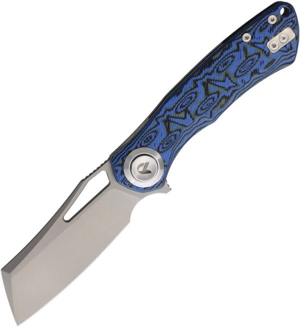 Dreamtech Pivot Button Lock Folding Knife Blue Micarta VG-10