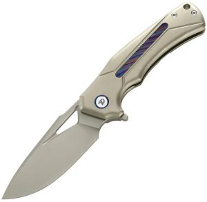DTK9402C-1.jpg Dreamtech Framelock Folding Knife Gold Ti/Zirc 3.25" M390