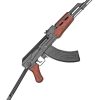 DX1097-1.jpg Denix Russian AK47 Replica 34.63" Black Metal Brown Wood