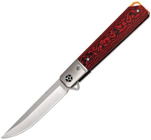 ElitEdge Linerlock Folding Knife 3.75" D2 Black/Red Micarta