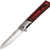 ElitEdge Linerlock Folding Knife 3.75" D2 Blade Black/Red Micarta