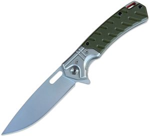 ElitEdge Linerlock Green Folding Knife 3.75" 440C Drop Point