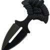 ElitEdge Push Dagger 2.5" Black Double Edge Fixed Blade w/ Sheath