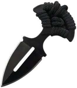ElitEdge Push Dagger 2.5" Black Double Edge Fixed Blade w/ Sheath