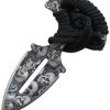 ElitEdge Push Dagger Gray Skull 2.5" Black Stonewash w/ Sheath
