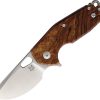 Fox Suru Linerlock Folding Knife 2.5" Bohler M398 Brown Rhodoid