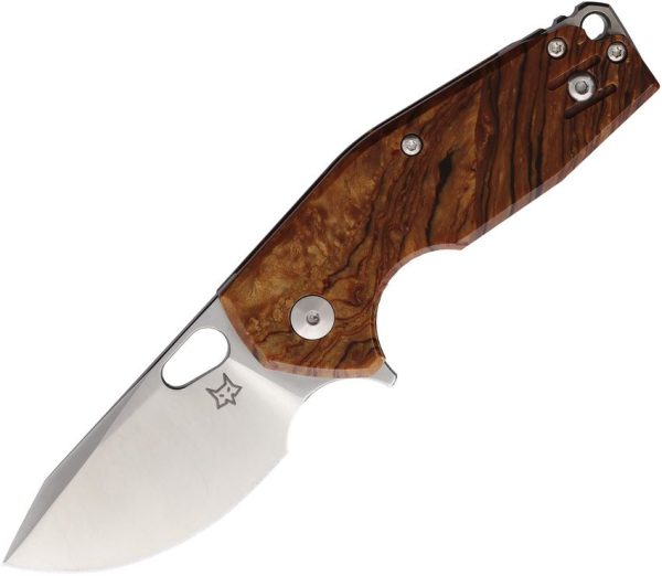 Fox Suru Linerlock Folding Knife 2.5" Bohler M398 Brown Rhodoid