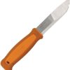 Mora Kansbol Fixed Blade Knife 4.5" Stainless Blade Orange Handle