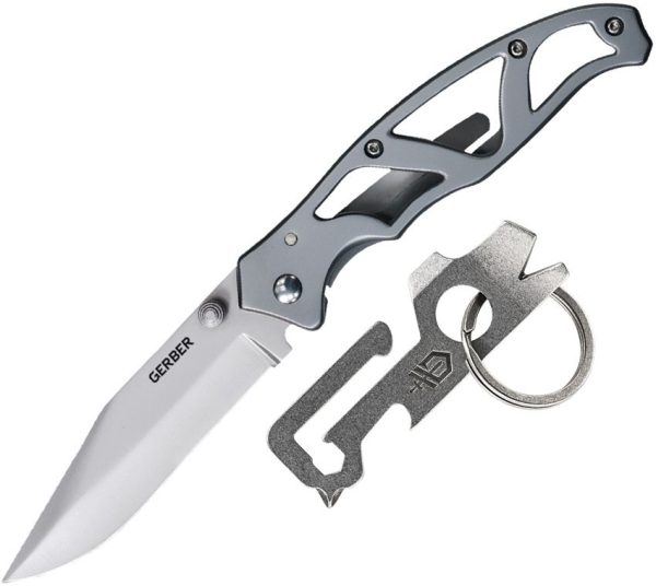 Gerber Paraframe Mullet Set Folding Knife 3" Blade w/ Keychain Tool