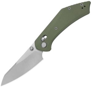 GEO Knife DIVID Crossbar Lock Folding Knife Green G10 3.3in