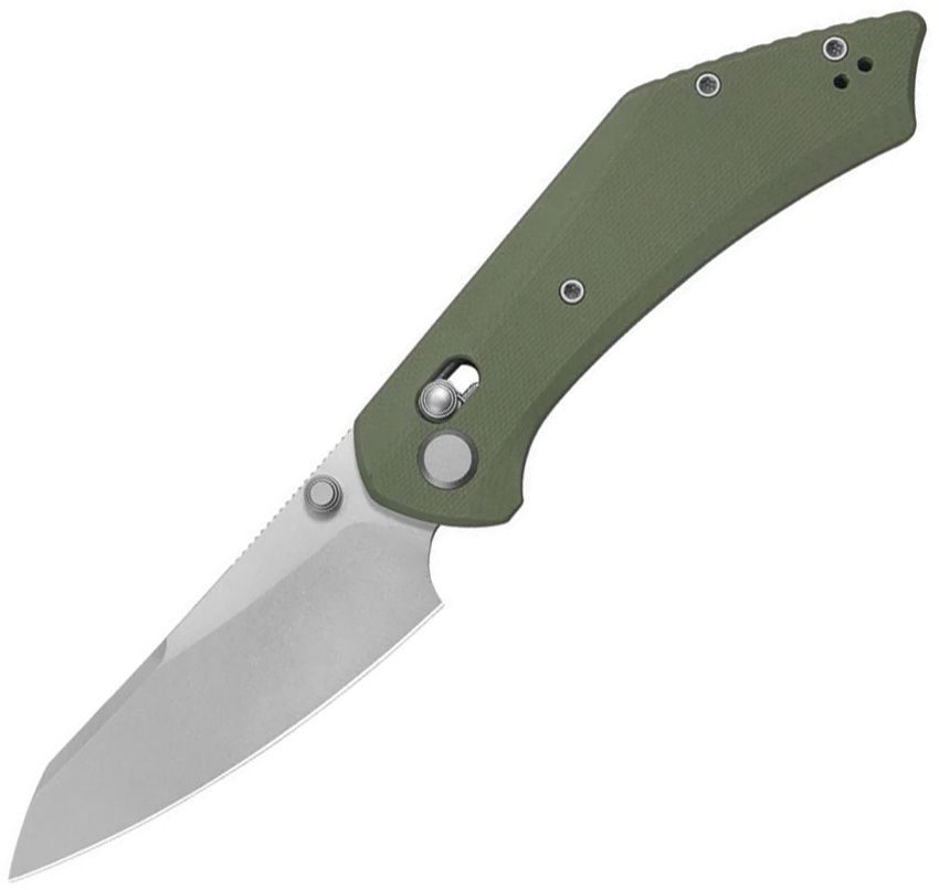 GEO Knife DIVID Crossbar Lock Folding Knife Green G10 3.3in