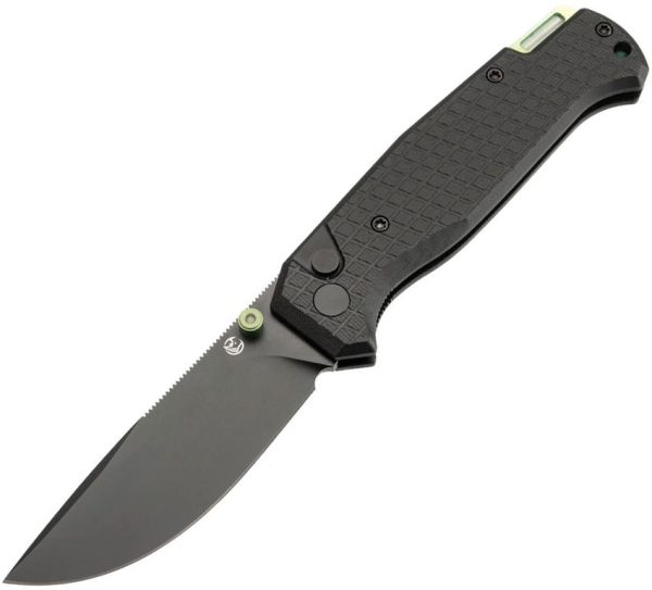 Glow Rhino McGuire Button Lock Folding Knife S35VN Black 3.5"