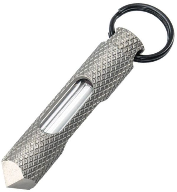 Knurled Steel Glow Fob Blue