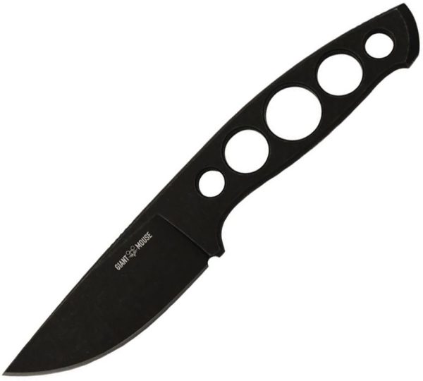 Giant Mouse GMF5 Fixed Blade Knife 3.25" Black PVD N690