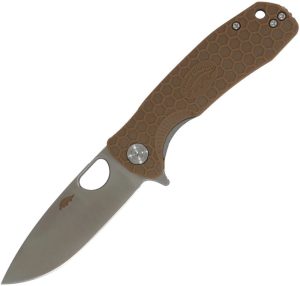 Honey Badger Large Linerlock Folding Knife 3.63" 14C28N Tan